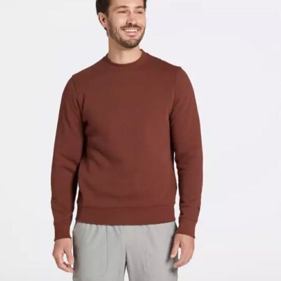 🚨4/$25 VRST Men’s Classic Fleece Crew Sweatshirt Earth Brown Heather Size Small - Picture 1 of 8